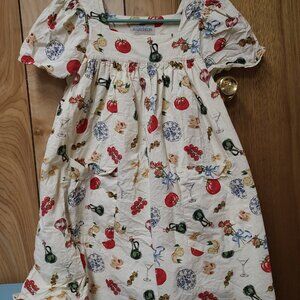 Rose Mini Housedress Italian Dinner Print - Size XS